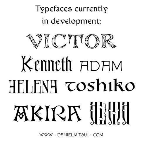 TYPEFACES in DEVELOPMENT